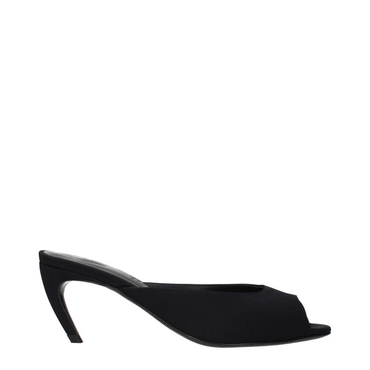 The Attico Black Fabric Flat Sandals