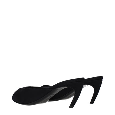 The Attico Black Fabric Flat Sandals