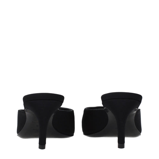 The Attico Black Fabric Flat Sandals