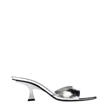 The Attico Gray Leather Flat Sandals