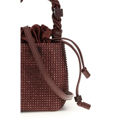 Ganni Bordeaux Recycled Polyester Handbag