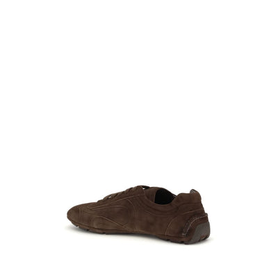 Prada Brown Calf Leather Bos Taurus Athletic Sneakers