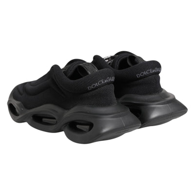 Dolce & Gabbana Black Slip On Low Top Wave Sneakers Shoes