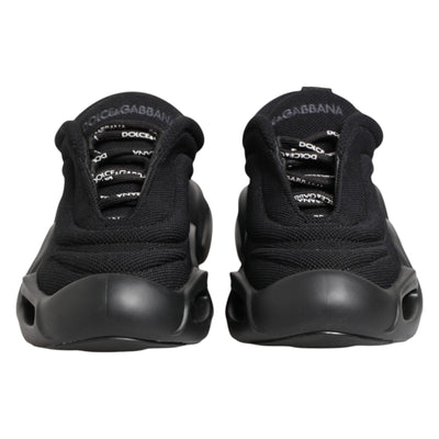 Dolce & Gabbana Black Slip On Low Top Wave Sneakers Shoes